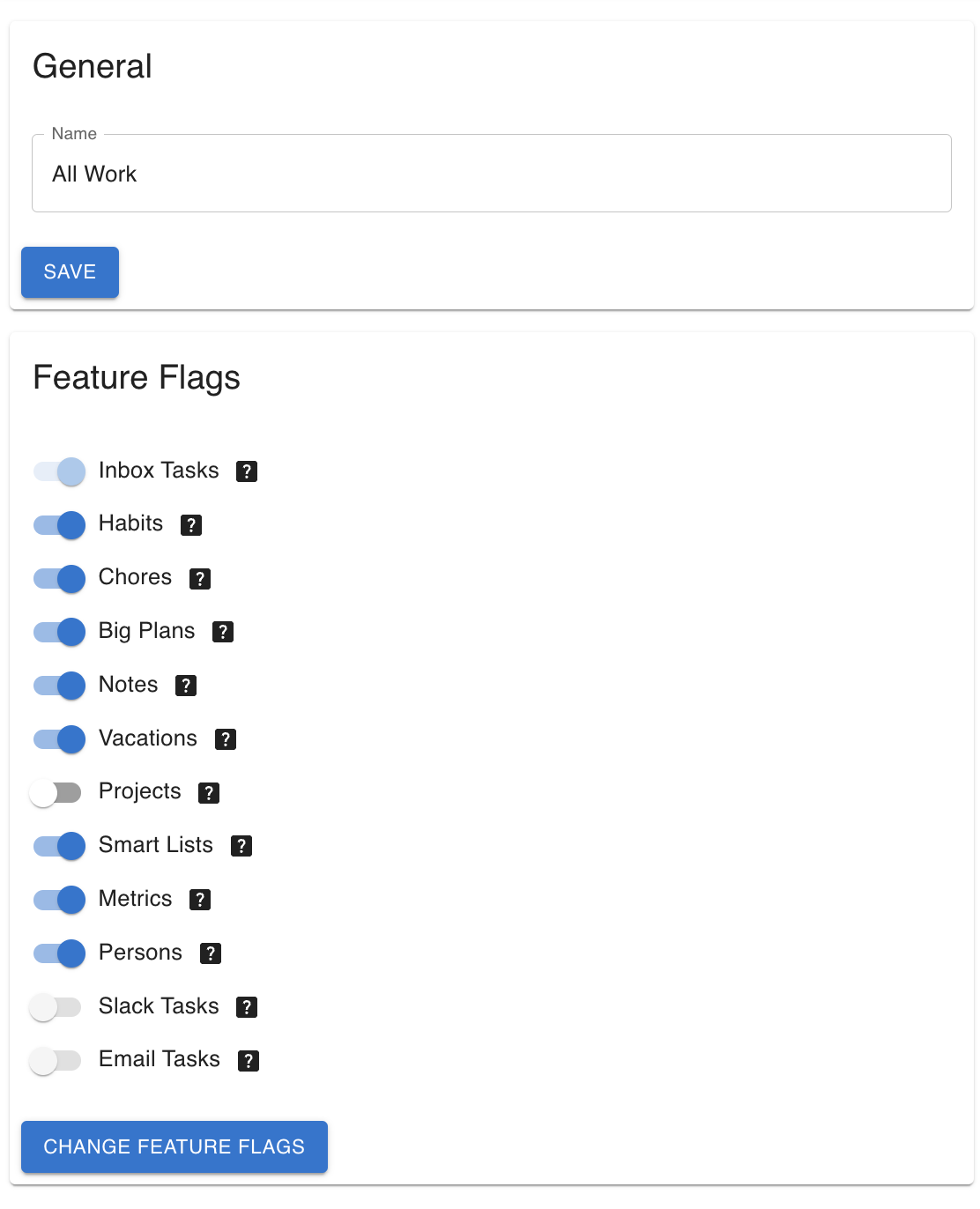 Workspace Feature Flags Overview